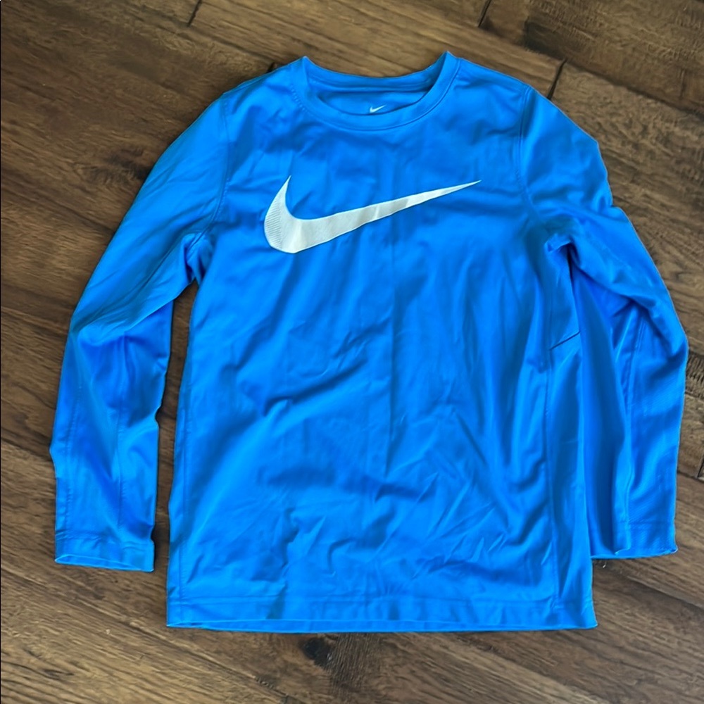 Nike Kids Blue Long Sleeve Shirt Big Boy L